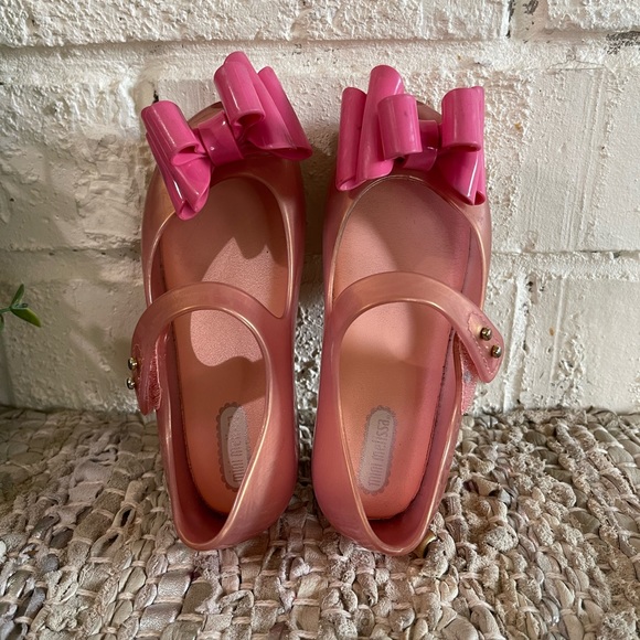 COPY - Mini Melissa pink bow flats shoes 9 - Picture 2 of 7